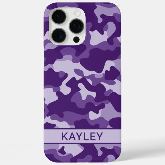 Purple Camouflage Personalized Case-Mate iPhone Case (Achterkant)