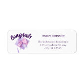 Purple Cap Modern Return Address Labels (Voorkant)