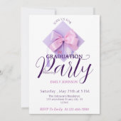 Purple Cap Photo Graduation Party Invitation (Dos)