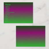 Purple - Carte de profil verte (Devant / Derrière)