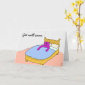 Purple Cat Get Well Bientôt carte (Fleur jaune)