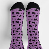 Purple Cats and Paw Prints Pattern Sokken (Top)