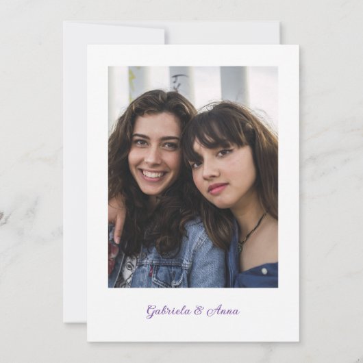 Purple Charming Delicate Wildflowers Quinceañera Kaart (Achterkant)