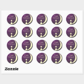 Purple chat lune éffrayant Halloween étiquette tag (Feuille)