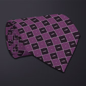 Purple Checkerboard Logo Pattern Stropdas