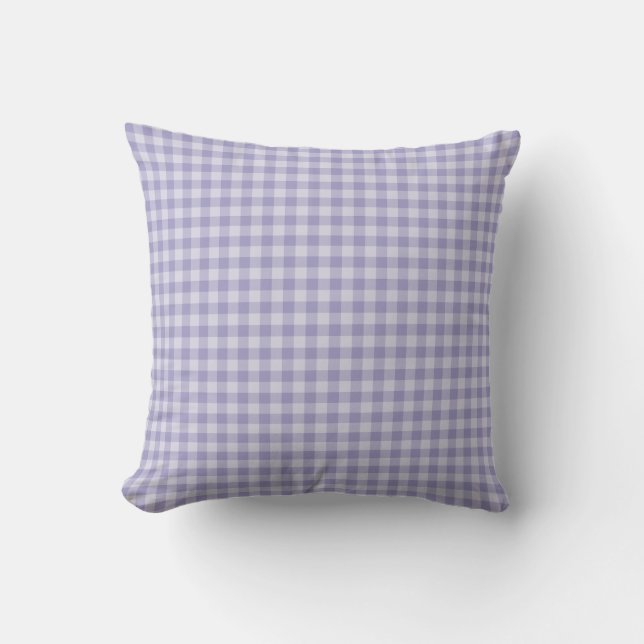 Purple Checkerboard Pattern Kussen (Voorkant)