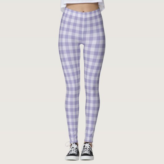 Purple Checkerboard Pattern Leggings (Voorkant)