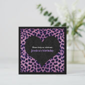 Purple Cheetah Imprimante Invitation (Debout devant)