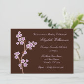 Purple Cherry Blossom Invitations d'anniversaire B (Debout devant)