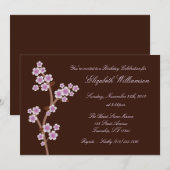 Purple Cherry Blossom Invitations d'anniversaire B (Devant / Derrière)