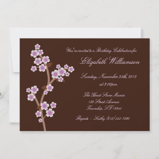 Purple Cherry Blossom Invitations d'anniversaire B