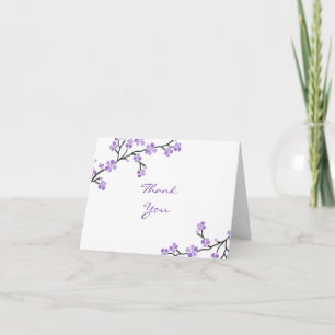 Purple Cherry Blossom Remerciements Cartes