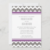Purple Chevron 16e anniversaire Invitations de fêt (Dos)