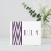 Purple Chevron Bordure Numéro de table Carte posta (Debout devant)