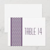 Purple Chevron Bordure Numéro de table Carte posta (Devant / Derrière)