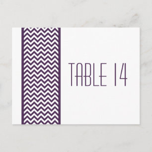 Purple Chevron Bordure Numéro de table Carte posta