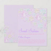 Purple Chic Snowflake Sweet16 Invitation (Devant / Derrière)