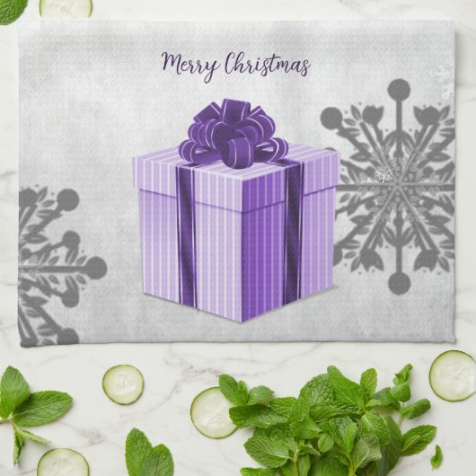 Purple Christmas Cadeau de vacances serviette de c (Plié)