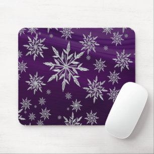 Purple Christmas stars with white ice crystal Muismat