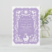 Purple Cielito Lindo Baby shower Invitation (Debout devant)