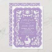 Purple Cielito Lindo Baby shower Invitation (Devant / Derrière)