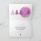 Purple clair : Bow & Trees Doodles Carte de vacanc (Intérieur)