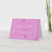 Purple clair : Bow & Trees Doodles Carte de vacanc (Devant)