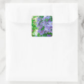 Purple Clematis flower Vierkante Sticker (Tas)