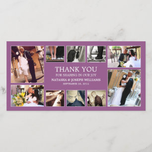 PURPLE COLLAGE   CARTE DE REMERCIEMENTS mariage