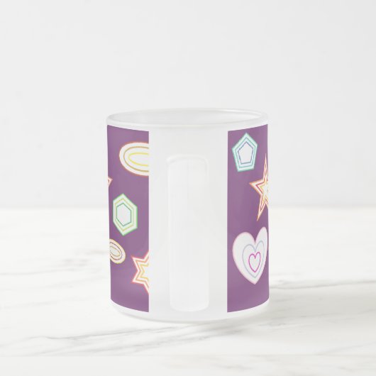 Purple colour Shapes mug (Poignée)