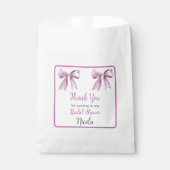 Purple Coquette Bow Bridal Shower Bedankzakje (Voorkant)