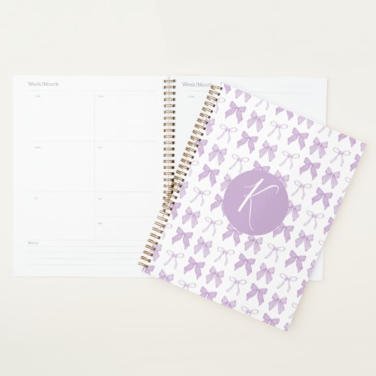 Purple Coquette Bow Personnaliser le planificateur (Devant avec enveloppe)
