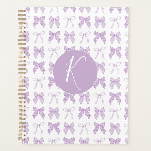 Purple Coquette Bow Personnaliser le planificateur (Devant)
