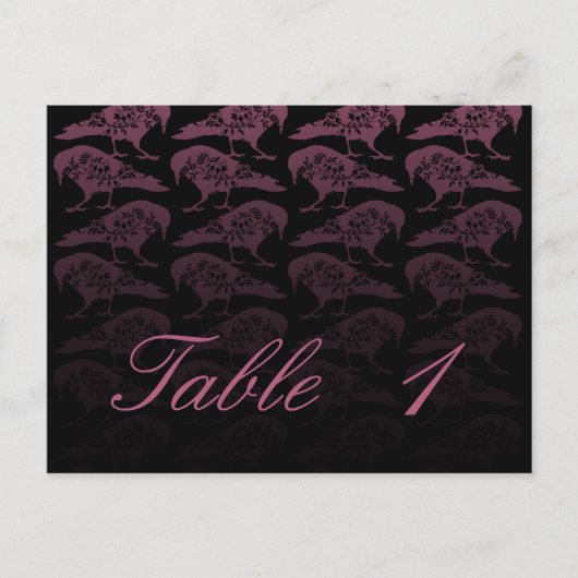 Purple Corbeau Mariage gothique Numéro de table (Devant)