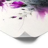 Purple Cosmos Fleurs Art Imprimer Poster (Coin)