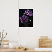 Purple Cosmos Fleurs Art Imprimer Poster (Cuisine)