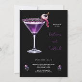 PURPLE COSTUMES COCKTAIL HALLOWEEN INVITATION (Devant)