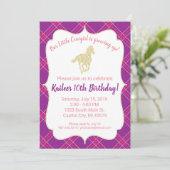 Purple Cowgirl Horse Anniversaire Fête Invitation (Debout devant)