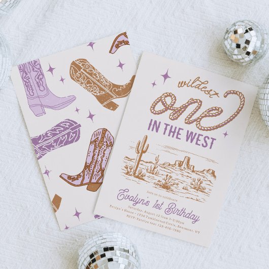 Purple Cowgirl première invitation anniversaire