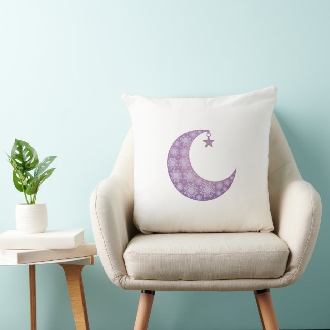 Purple Crescent Moon Pillow Kussen (Stoel)