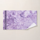 Purple crystal Monogram Name Marble Custom  Bad Handdoek (Handdoek)