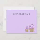Purple Cupcake Invitation de fête d'anniversaire (Dos)
