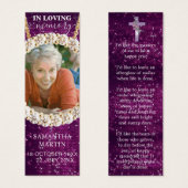 Purple Custom Photo Memorial Poem Signet funéraire (Devant & derrière)
