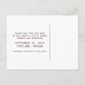 Purple D20 Dice Gamer Enregistrer la date carte po (Dos)