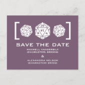 Purple D20 Dice Gamer Enregistrer la date carte po (Devant)