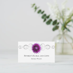 Purple Dahlia Floral Carte de visite