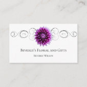 Purple Dahlia Floral Carte de visite (Devant)