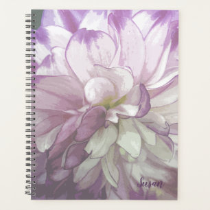 Purple Dahlia Floral Planificateur hebdomadaire/me