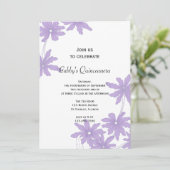 Purple Daisies Quinceanera Party Invitation (Debout devant)