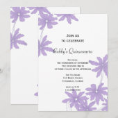 Purple Daisies Quinceanera Party Invitation (Devant / Derrière)